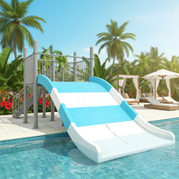 Toboggan aquatique en fibre de verre large de 2,4 m, hauteur de 1,5 m pour aire aquatique et piscine, utilisation en extérieur et en intérieur, certifié EN1176 CE