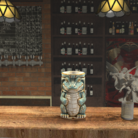 Mug Tiki Crocodile en Porcelaine Écologique de Qualité Supérieure – Vaisselle d'Inspiration Artistique pour Bars Haut de Gamme, Événements Privés, Options de Couleur et Logo OEM