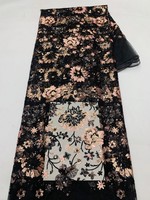 Nouveau tissu en maille suisse à sequins S35805 avec perles florales 2025 pour robe de mariée