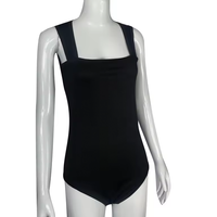 Body Chic Sans Manches Côtelé pour Femme Tendance Style Européen et Américain Printemps Été Automne Uni Vintage