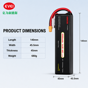 Penjualan Pabrik Baterai Drone Kapasitas Besar 6300mAh 14.8V 45C Lipo Paket Baterai Drone Fpv untuk Drone Multi-rotor dan Sayap Tetap - Product Image 5