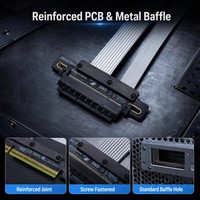 Kabel Riser PCIe5.0 X8 32GB/s Kabel Ekstensi Kecepatan Tinggi untuk Kartu Komputasi AI GPU, Adaptor PCI-E5.0 X8 ke X8 untuk Rig Penambangan Server