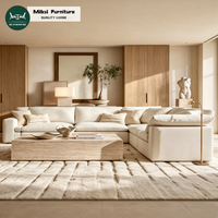 Canapé d'angle modulable en L, mobilier de salon, canapé d'intérieur, structure en bois massif fabriquée à la main pour villa et maison