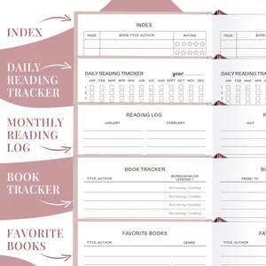 Journal de lecture personnalisé LABON A5, couverture rigide en lin, pour la révision des livres, suivi des lectures, questions guidées, cadeau pour les amoureux des livres - Product Image 6