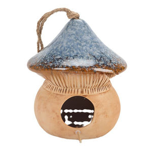 Fungo appeso in ceramica Bird House all'aperto Villa giardino ornamento <span class=keywords><strong>per</strong></span> cortile uccello nido ciondolo - Product Image 6