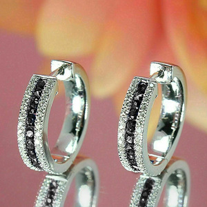 Orecchini a Cerchio Stile Pietra Blu per Donne, Eleganti Gioielli per Orecchie alla Moda - Product Image 6