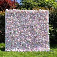 Panneau mural 3D DREA en fleurs suspendues, roses en soie douce, décoratif pour hôtels et mariages, panneau mural décoratif en roses enroulable