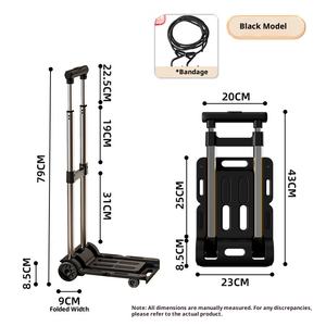 Chariot utilitaire en plastique pliable plate-forme camion mobile marchandises lourdes chariot à plat facile à transporter entrepôt chariot chariot salon - Product Image 6