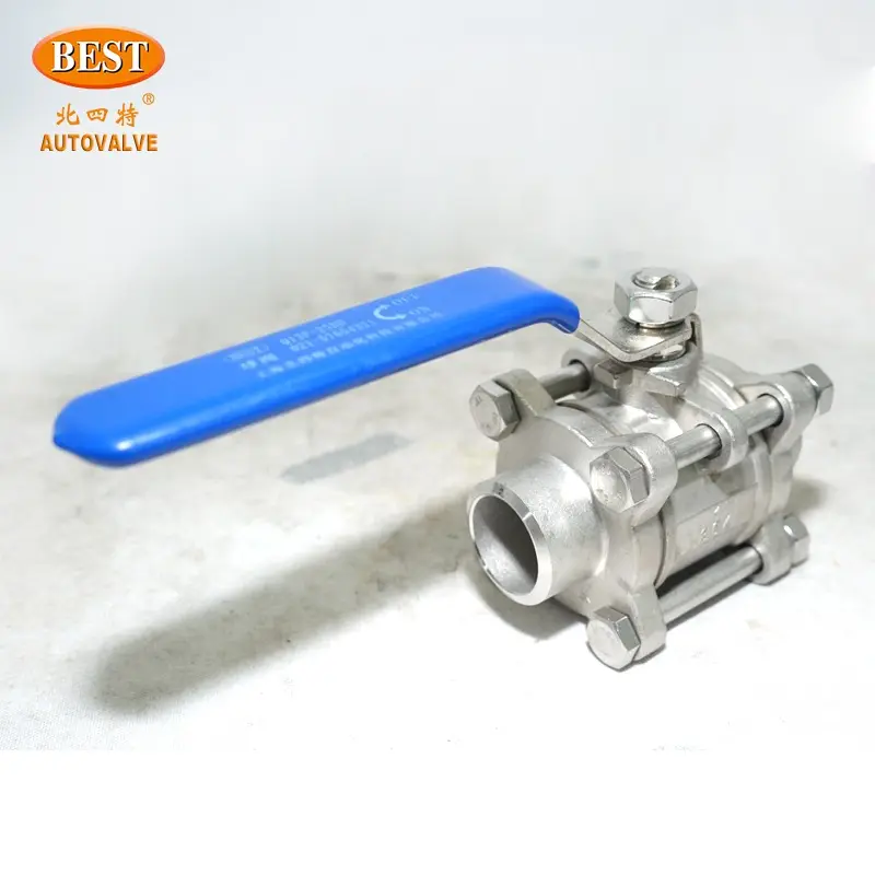 Good Price manual Q13 high pressure Three piece SS304 CF8 Stainless Steel gas full port Welded Ball Valve