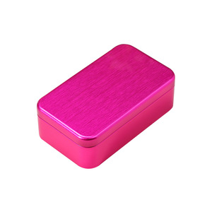 Caja de metal cepillado portátil, compartimento rectangular cubierto para almacenamiento de té, tamaño pequeño - Product Image 4