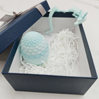 Boîte rigide en deux parties avec logo personnalisé OEM, paillettes bleu marine, ruban en satin, nœud, emballage cadeau haut de gamme pour mariage ou entreprise