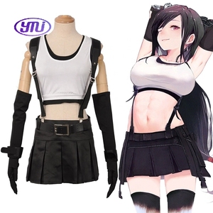 ไฟนอลแฟนตาซี VII ทีฟา ล็อคฮาร์ตคอสเพลย์เครื่องแต่งกายสาวชุดกีฬาเสื้อกั๊กกระโปรงถุงมือถุงเท้าชุดเต็มคาร์นิวัล - Product Image 1