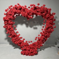 Y-HOA037 gros corne fleur arc pour mariage bébé naissance corne arc fleur mariage arrangement soie fleur arc décoration toile de fond