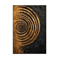Peinture murale sur toile encadrée noir et or style Art déco minimaliste pour salon, fond de canapé, texture luxueuse en aluminium