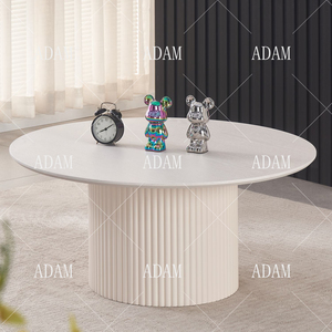 Mdf bảng Top Vòng màu be Veneer bảng phòng ăn đồ nội thất màu trắng bàn ăn - Product Image 5