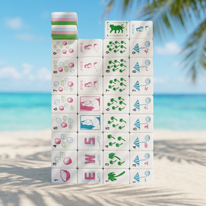 Hermosas fichas de mahjong americanas de acrílico moderno con patas plegables - Diseño portátil - Product Image 1