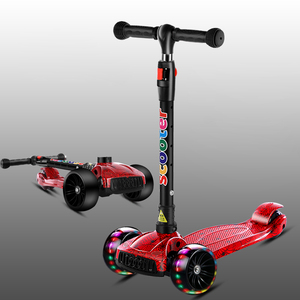 Trottinette de sport pour enfants, trottinette à LED lumineuse en PU, 3 <span class=keywords><strong>roues</strong></span>, musique cool, lumière LED, pliable, trottinettes pour enfants - Product Image 3