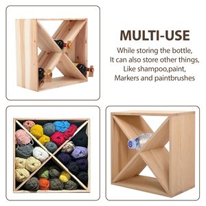 24 botellas de madera de exhibición compacta bodega cubo vino estante para Bar almacenamiento cocina Decoración - Product Image 3
