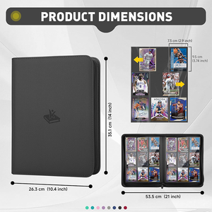 Classeur à fermeture éclair pour cartes à collectionner Custom Vault X 9 poches, 360 cartes, 20 pages à chargement latéral, dossier pour jeux de collection - Product Image 6