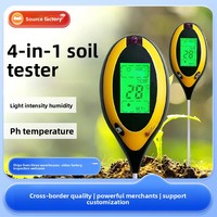 Testeur de sol insérable 4-en-1 ST-02 avec détection de la lumière, de la température, de l'humidité et du pH