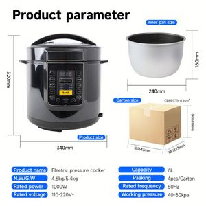 Cuisinière à pression multifonction intelligente pour la maison, 6L, 1000W, écran LED, acier inoxydable, cuiseur à riz électrique avec 8 fonctions en 1 - Product Image 5