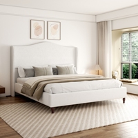 Cadre de lit capitonné moderne et durable, taille King/Queen, avec design pliable, sans sommier requis, couleur bleue