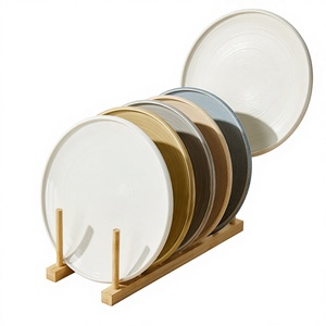 จานสเต็กเซรามิกสีพื้นเรียบง่ายทันสมัย ใช้กับไมโครเวฟได้ จานกลมแบน สำหรับร้านอาหาร โรงแรม ผลิตด้วยเตาเผาแบบง่าย - Product Image 1