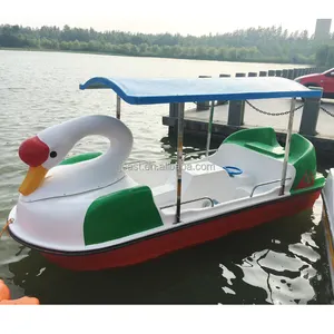 Детская весло/Электрический утиный бампер, лебедь, лодка из стекловолокна, электрическая резиновая желтая утиная педаль, прогулочная лодка по озеру