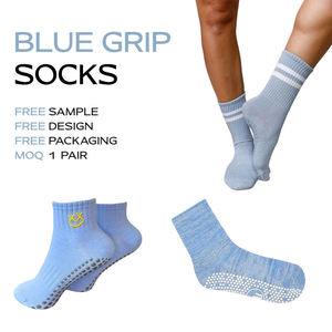 Calcetines Deportivos Personalizados para Hombre con Logotipo Personalizado, Calcetines de Tobillo Unisex con Cuello Redondo, Antideslizantes, para Correr, de Algodón Deportivo, Color Azul - Product Image 1