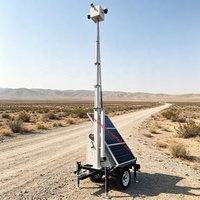 Cámara de Seguridad con Energía Solar para Protección Ambiental, Remolque de Vigilancia CCTV, Mini Remolque de Seguridad Solar para Terminal Portuario