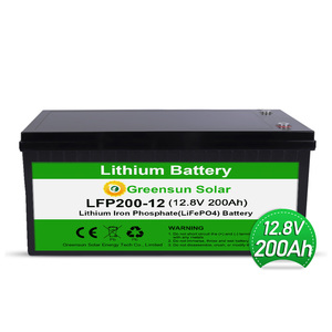 แบตเตอรี่ลิเธียมไอออน Greensun ราคา 12V 200Ah Lifepo แบตเตอรี่ลิเธียม 12V 100Ah สำหรับเปลี่ยน - Product Image 1
