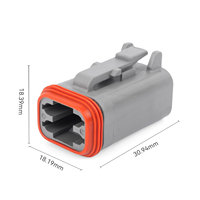 JRready Deutsch DT Wasserdichtes Steckverbinder-Set 4-polig mit # 16 solide Kontakte, 14-20 AWG – Hochleistungsanwendungen für Marine und Transport.