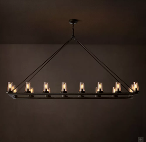 Luminaire suspendu circulaire minimaliste moderne pour salon et salle à manger, lustre linéaire en verre transparent <span class=keywords><strong>Ondra</strong></span> 52 - Product Image 2