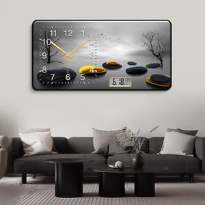 Luxury Crystal Scenic Needle Calendar <strong>Wall</strong> <strong>Clock</strong> for Living Room Dining Room <strong>Bedroom</strong> Modern Creative Decor - Product Image 2
