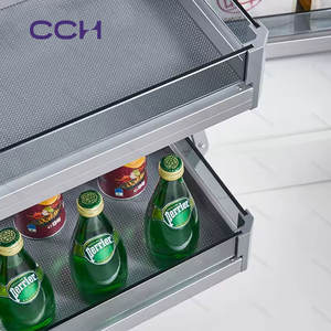 Dapur Universal sudut ajaib untuk lemari dapur tirai sudut ayunan nampan tarik lemari ajaib sudut kaca keranjang abu-abu - Product Image 5