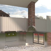 Cuisine de barbecue extérieure modulaire, configuration de grillades en plein air, unité de cuisson extérieure résistante aux intempéries pour jardin résidentiel
