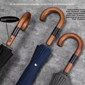 <span class=keywords><strong>Parapluie</strong></span> rétro surdimensionné pour <span class=keywords><strong>homme</strong></span>, <span class=keywords><strong>haut</strong></span> <span class=keywords><strong>de</strong></span> <span class=keywords><strong>gamme</strong></span>, en cuir et bois, à tige droite, 24 baleines, long, entièrement en fibre <span class=keywords><strong>de</strong></span> verre, ouverture automatique - Product Image 4