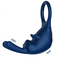 Anneau de verrouillage d'oreille de lapin 10 fréquences retard d'éjaculation vibrateur anneaux d'armement jouets sexuels de plaisir pour hommes avec anneau de pénis vibrant