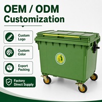 Conteneur à déchets extérieur en plastique HDPE 1100L avec couvercles, robuste, 4 roues, écologique, pour achat en gros - Fournisseur de bacs à déchets
