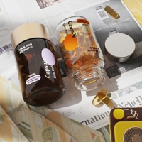 Bouteille de capsule en verre ambré transparent de 100ml pour la vitamine D3 adulte gommeux large bouche bouteille vide médicale pour les suppléments nutritionnels
