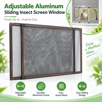 Profil de fenêtre en aluminium extensible avec moustiquaire coulissante, cadre durable, ventilation optimisée, taille personnalisable, pour usage domestique moderne