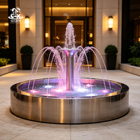 Fuente Musical Circular Comercial para Plazas, con Múltiples Patrones de Agua, Iluminación LED, Dispositivo de Paisajismo Acuático para Exteriores