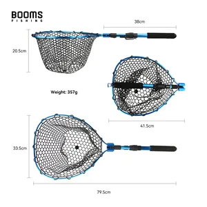 Foldable 79.5cm Silicone Mesh Fishing Net With Lock Switch Belt Clip Bass Trout Boat N02 Fishing Landing Net