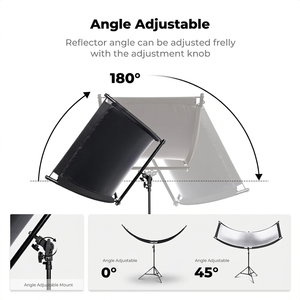 PRIME FOCUS Riflettore Fotografico Professionale a Forma di U 4-in-1 Argento/Oro/<span class=keywords><strong>Bianco</strong></span>/<span class=keywords><strong>Nero</strong></span> per Illuminazione Ritratto in Studio - Product Image 4
