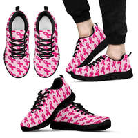 OEM ruban rose sensibilisation au cancer du sein imprimé baskets noires pour hommes femmes sport baskets personnalisées livraison directe