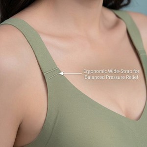 Reggiseno Senza Cuciture Plus Size da Donna, Senza Ferretto, Coppe Pieno Contenimento, Imbottitura Rimovibile, Spalline Larghe, Chiusura a Quattro Gancetti, Leggero, Intimo Quotidiano - Product Image 3