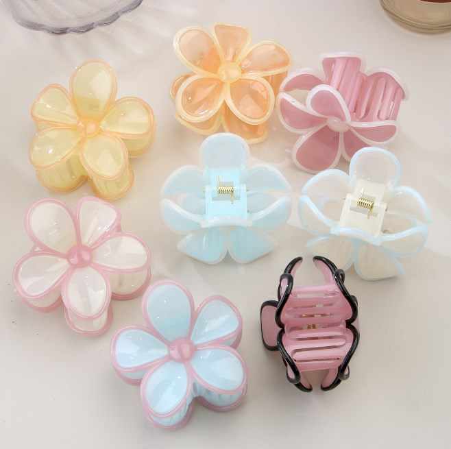 Wholesale 7cm New Egg Flower Clip Candy Color Head Clips Acrylic Shark