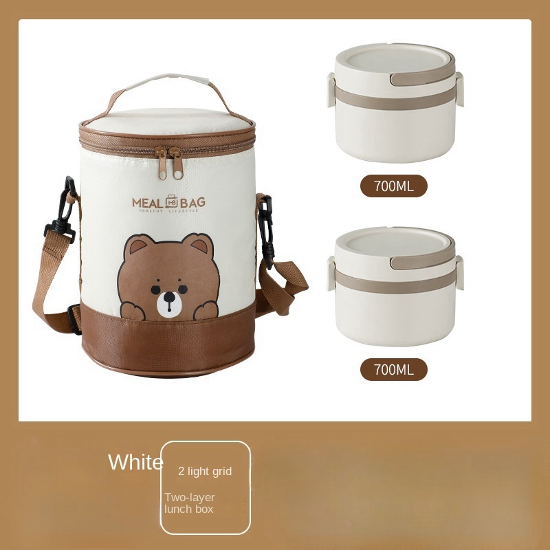 White-700ml+700ml+Lunch box bag