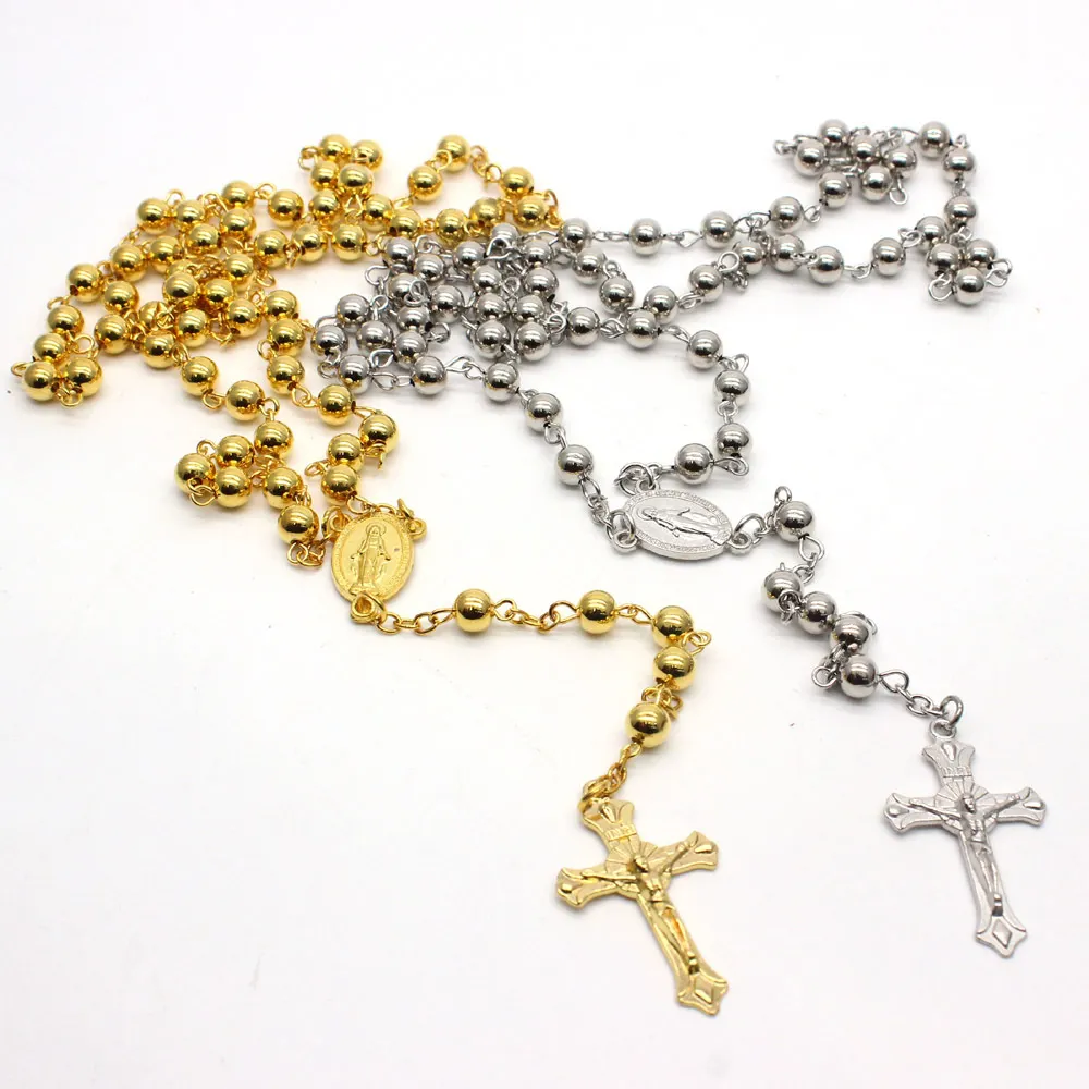 مجوهرات دينية مسيحية-ماري عذراء-جيسوس صلبان مطلية بالذهب للساحات