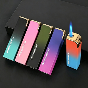 Encendedor de Butano Recargable USB de Metal Moderno con Acabado Brillante, Encendido por Presión, para Cigarrillos, Ideal para Viajes y Uso Diario - Product Image 6
